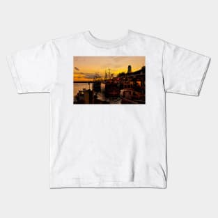 Sunset at North Shields Fish Quay Kids T-Shirt